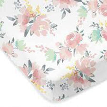 Charger l'image dans la galerie, Drap contour pour lit de bebe COTON PERCAL - FLEURS
