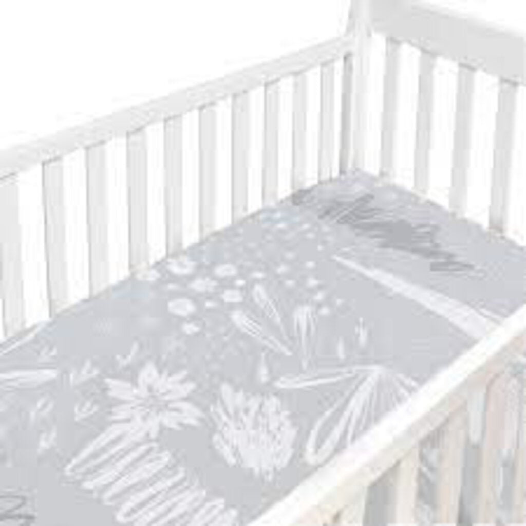 Drap contour pour lit de bebe COTON PERCAL - PALM BUNNY