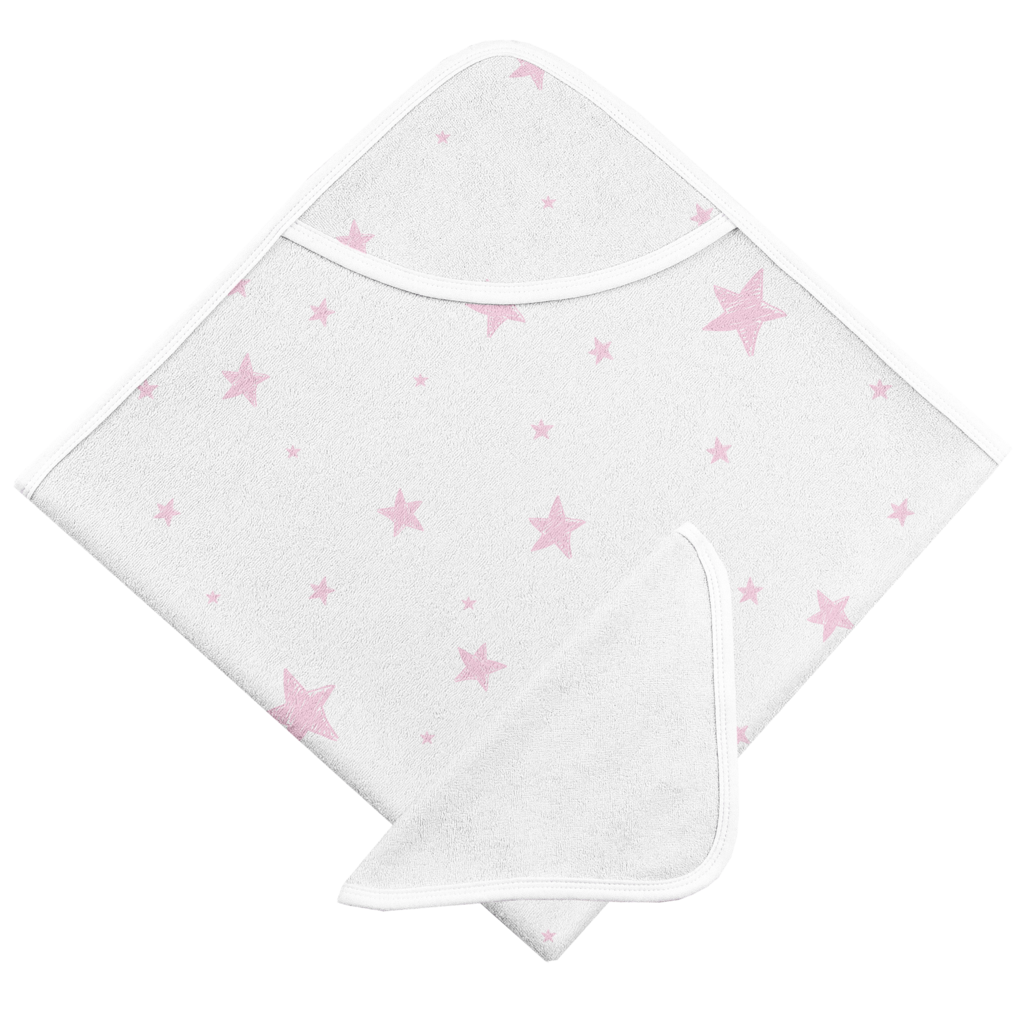 Serviette de bain + debarbouillette ETOILES