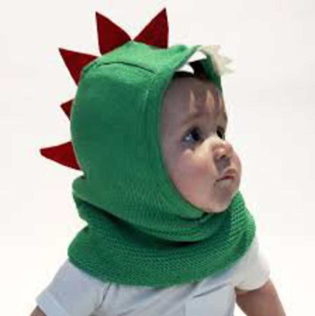 Cagoule en tricot et doublure en polar DINOSAURE 6-12m