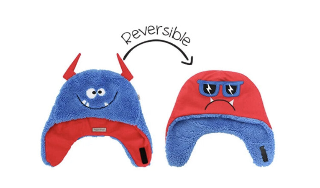Bonnet automne/hiver en polaire Sherpa réversible MONSTRE, 6-24m