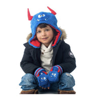 Charger l&#39;image dans la galerie, Bonnet automne/hiver en polaire Sherpa réversible MONSTRE, 2-4 ans
