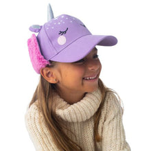 Charger l&#39;image dans la galerie, Casquette 3D avec couvre oreilles LICORNE 4-6 ans
