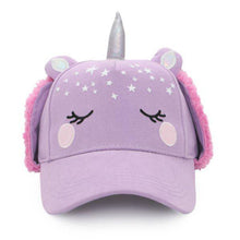 Charger l&#39;image dans la galerie, Casquette 3D avec couvre oreilles LICORNE 4-6 ans
