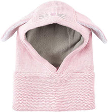 Charger l&#39;image dans la galerie, Cagoule en tricot et doublure en polar LAPIN 6-12m
