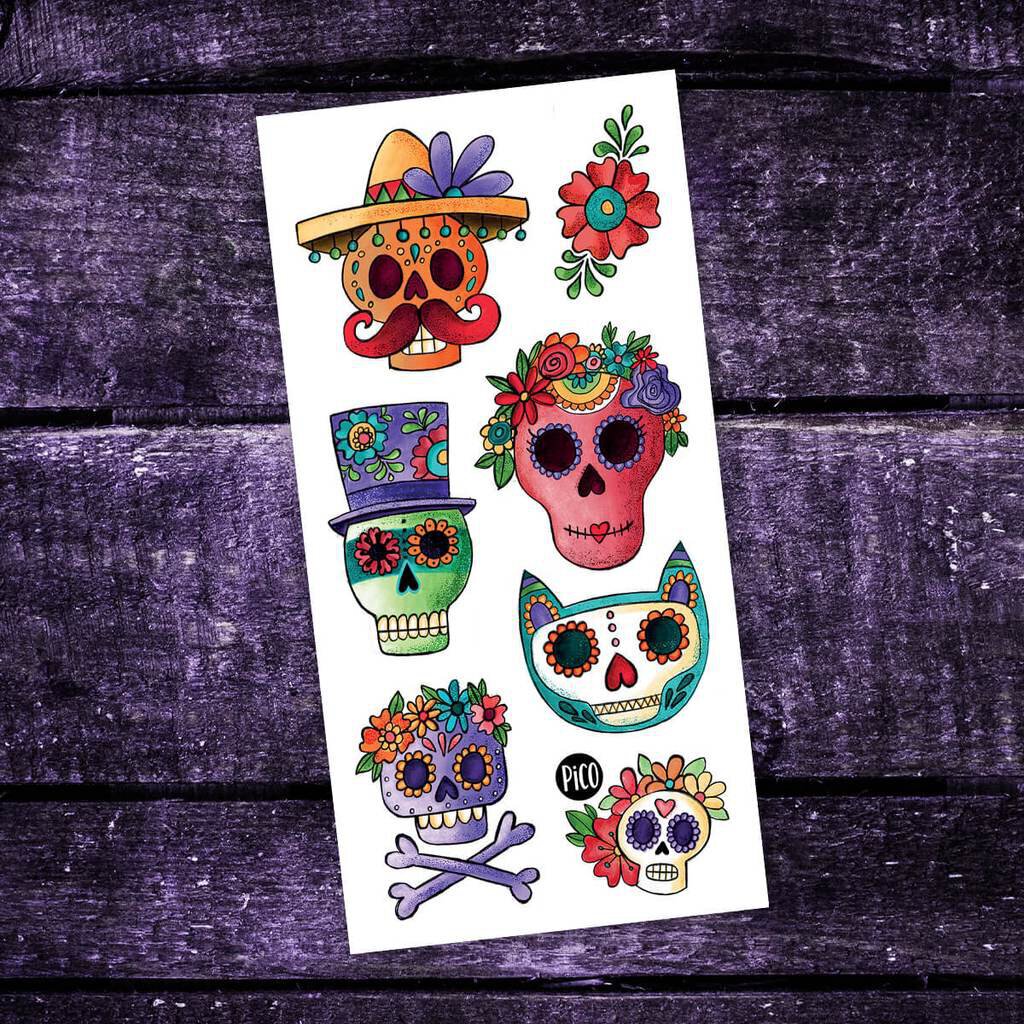 Les CALAVERAS sympas Tatouages temporaires - CREATION QUEBECOISE