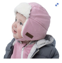 Charger l&#39;image dans la galerie, Tuque hiver pour bebe chevrons 0-6 mois
