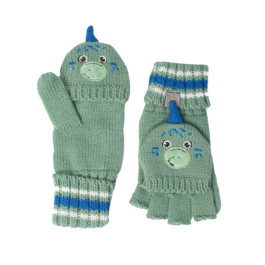 2 en 1 Gant et mitaine 3D DINO finguerless - gant sans doigts 2-4 ans