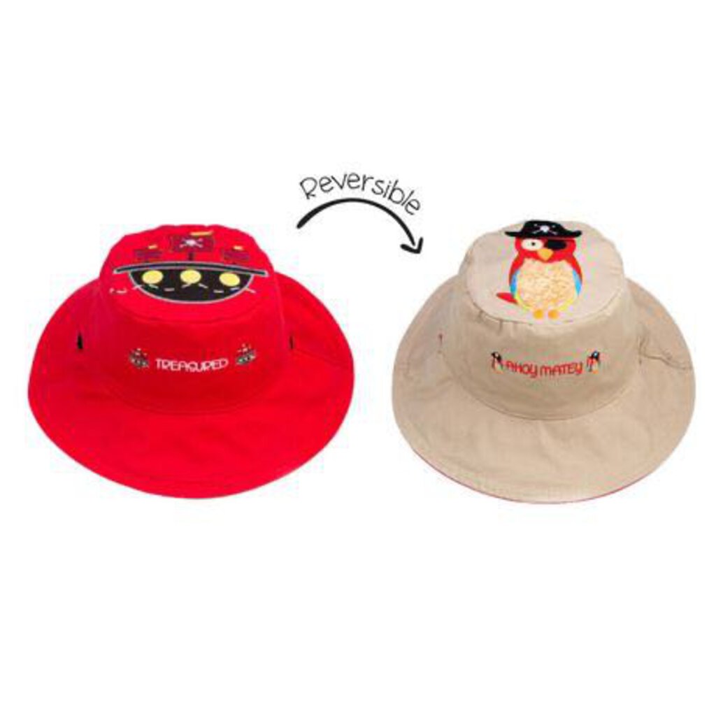 Chapeau ete REVERSIBLE - Bateau et Pirate 4-6 ans