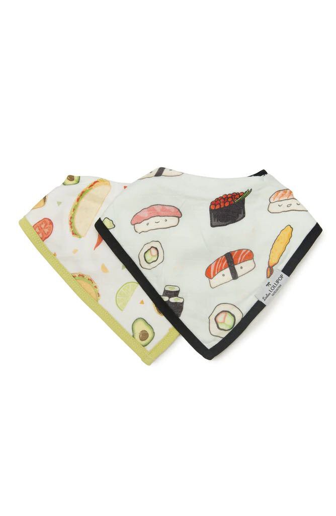Ensemble Bavoir Bandana - SUSHI - AVOCADO TACOS