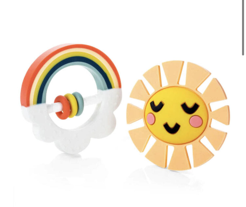 Ensemble de 2 jouets de dentition ARC-EN-CIEL et SOLEIL