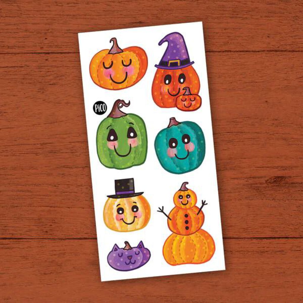 L AUTOMNE ET LES BELLES CITROUILLES - Tatouages temporaires - CREATION QUEBECOISE