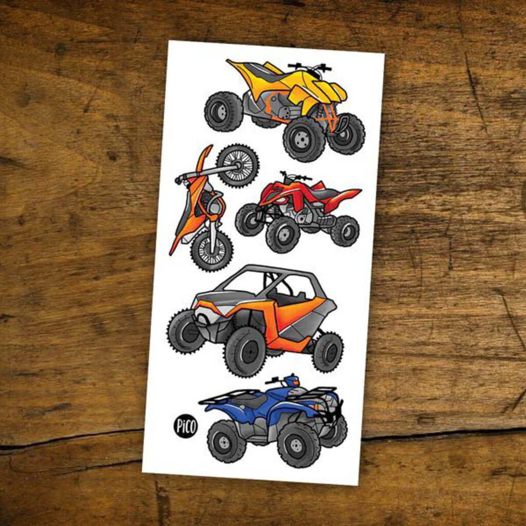 Les VEHICULES TOUT-TERRAIN - Tatouages temporaires - CREATION QUEBECOISE