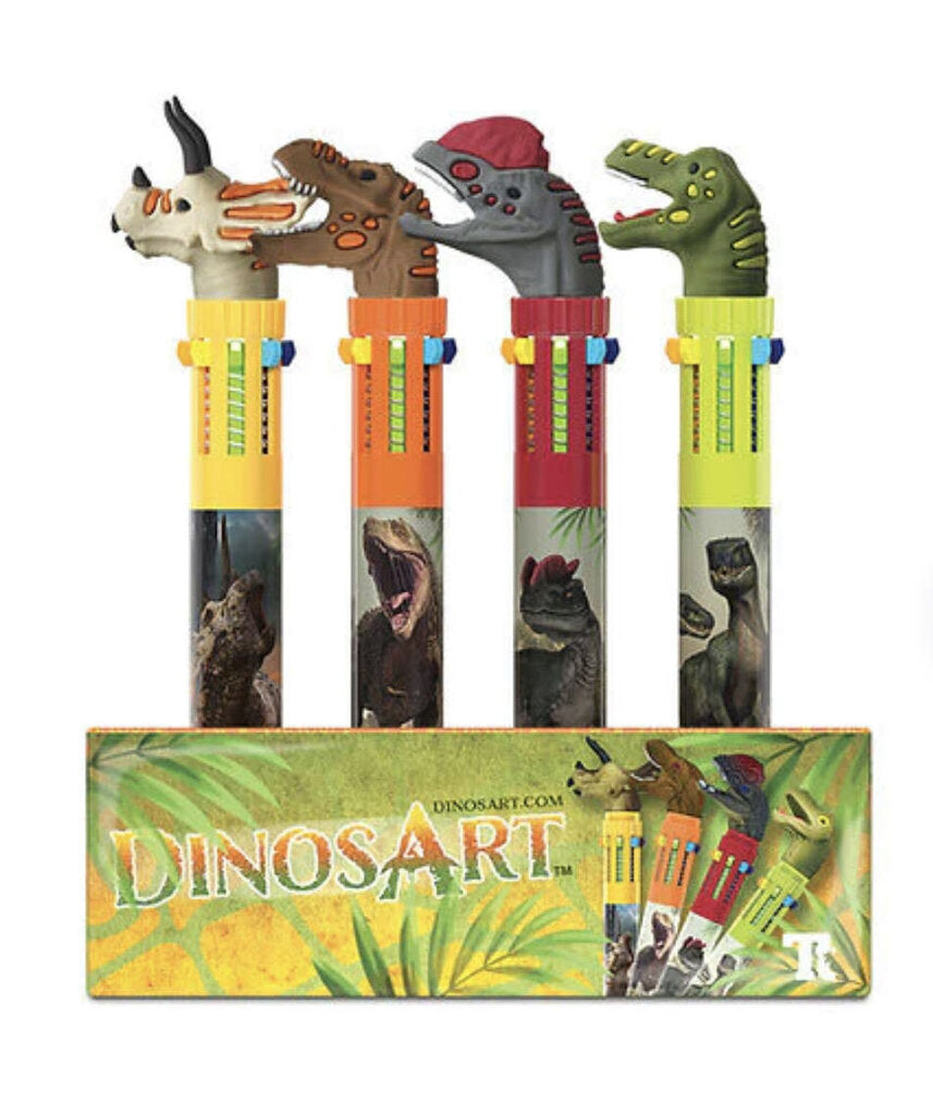 Dinosart - Stylos-billes 10 couleurs - DINOS couleurs ASSSORTIES