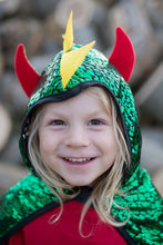 Charger l&#39;image dans la galerie, DEGUISEMENT DRAGON / CHEVALIER cape REVERSIBLE 5-6 ans
