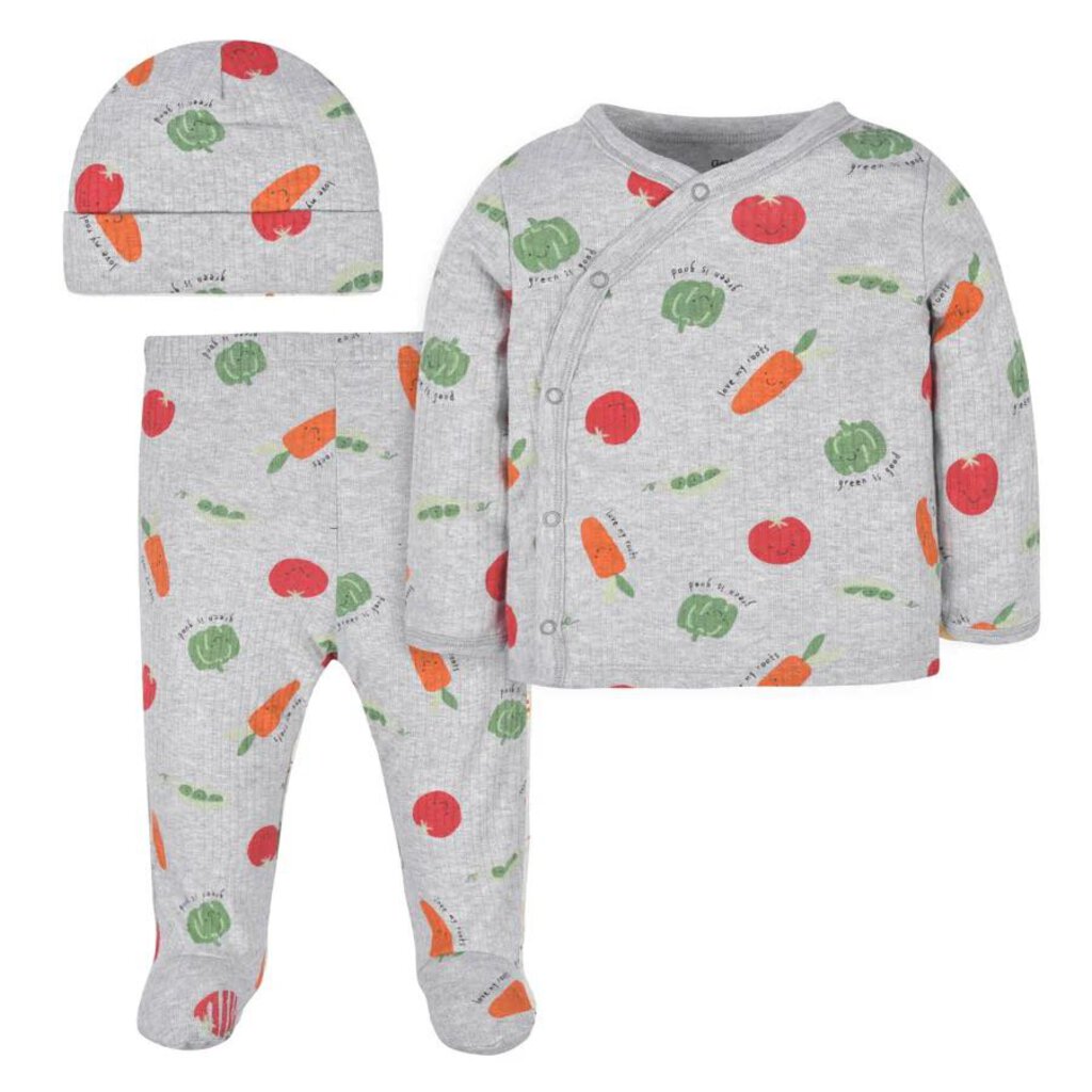 Ensemble LEGUMES 3 pcs haut + pantalon + tuque 3-6 mois
