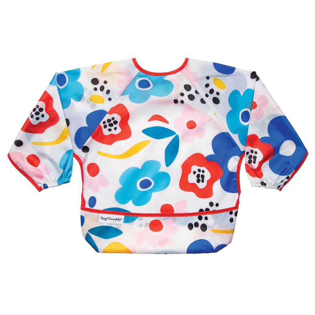 Bavoir manches longues MODERN FLORAL 6-24 mois