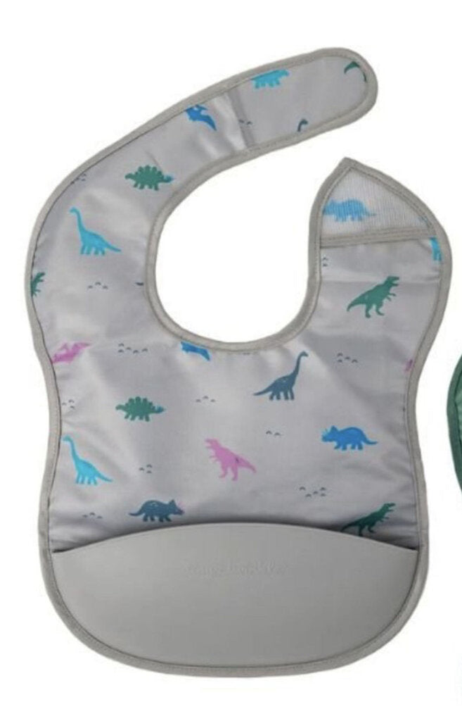 Bavoir POCHE en silicone DINOSAURE 6-24 mois