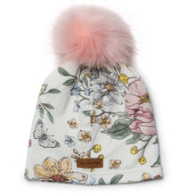 Charger l&#39;image dans la galerie, Bonnet tuque avec pompon en tencel - FLEURS - SECRET GARDEN 2-5 ans
