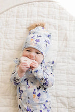 Charger l&#39;image dans la galerie, Bonnet tuque avec pompon en tencel INK FLORAL 6-12 mois
