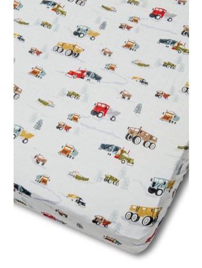Drap contour pour lit de bébé / basinette - HAPPY TRUCKS - CAMIONS