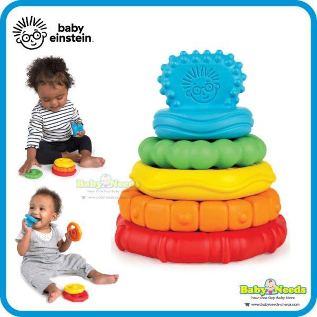 Jouet empilable à textures - Stack & Teethe multi textured toy - BABY EINSTEIN
