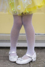 Charger l&#39;image dans la galerie, Bas collants en strass - filet et paillètes - BLANC 3-8 ans
