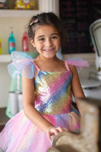 Charger l&#39;image dans la galerie, DEGUISEMENT 2 pcs FEE MAGIQUE robe + ailes 3-4 ans
