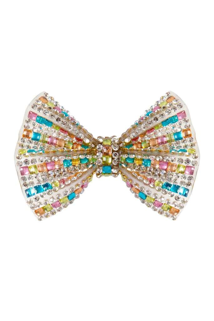 Grande barrette NŒUD coloré - multi gem bow hair clip
