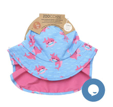 Charger l&#39;image dans la galerie, Chapeau d ete UPF 50 avec rabat de cou REQUIN / SHARK cap sunhat AJUSTABLE 6-24 mois
