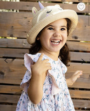 Charger l'image dans la galerie, Chapeau de paille avec LICORNE et facteur de protection contre les rayons UV 50 pour 4-6 ans
