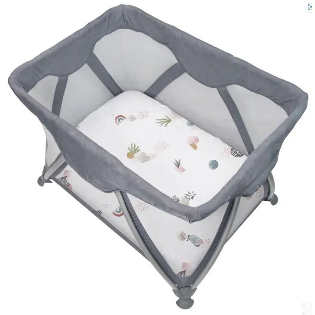 Drap contour pour parc - coton percal - FLEURS