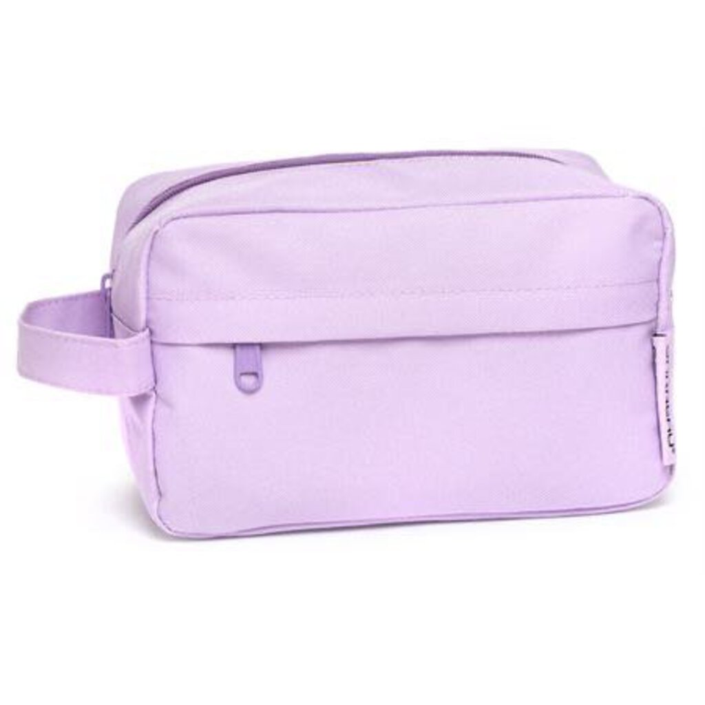 Grand étui crayons 2 poches MAUVE