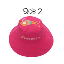 Charger l&#39;image dans la galerie, Chapeau ete REVERSIBLE - ETOILE et POISSON - 2-4 ans
