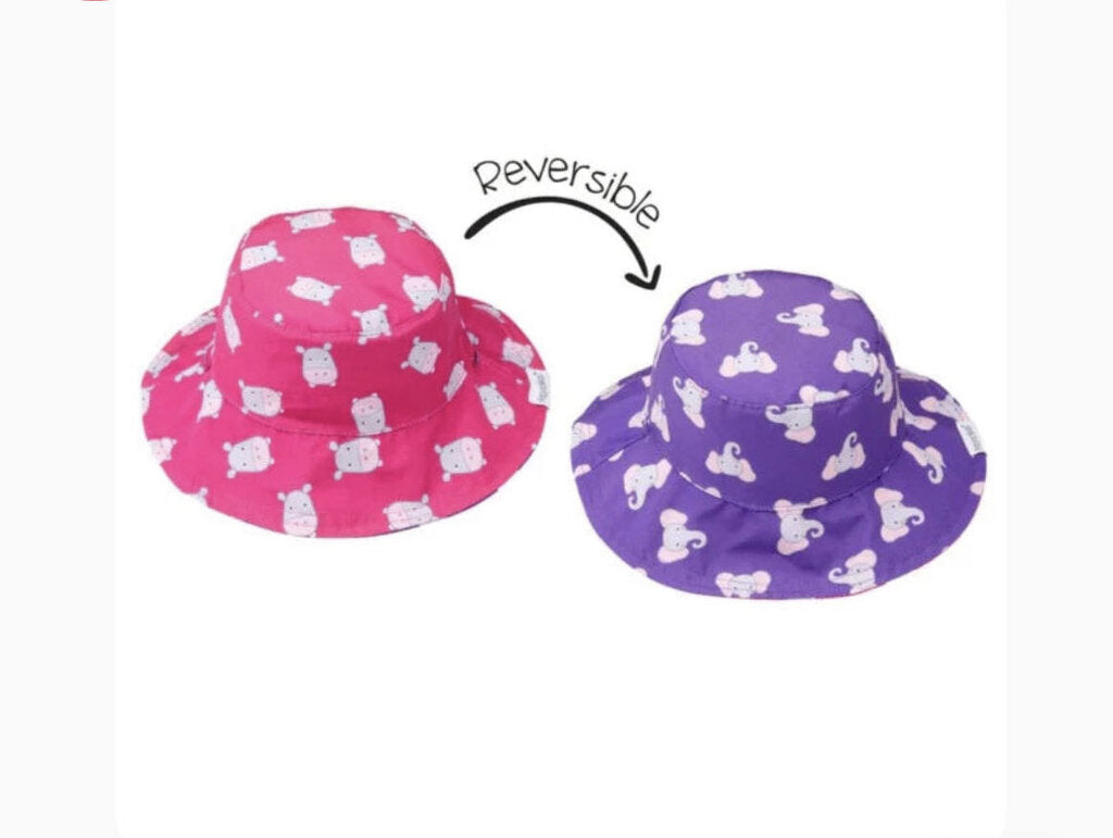 Chapeau ete REVERSIBLE - HIPOS et ELEPHANTS - 0-6 mois