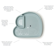 Charger l&#39;image dans la galerie, Assiette à goûter en silicone avec ventouse - Born to be Wild - ÉLEPHANT
