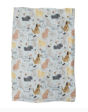 Charger l&#39;image dans la galerie, Couverture Lange En Mousseline - Honey Puppies - CHIENS
