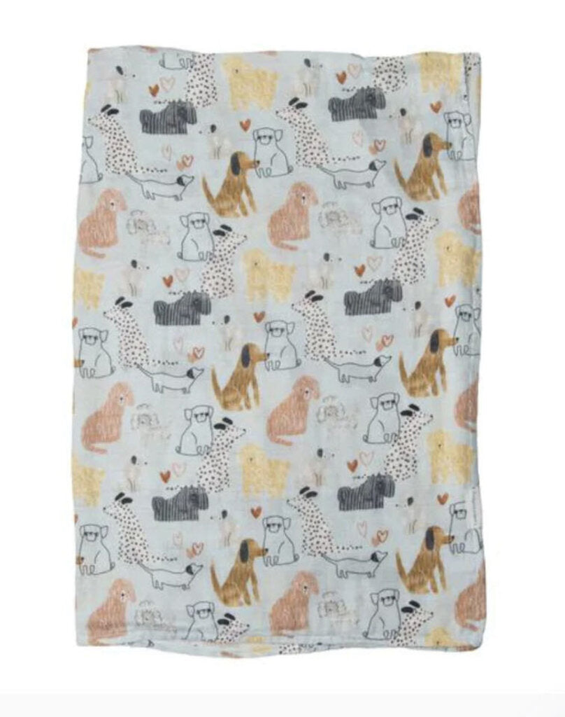Couverture Lange En Mousseline - Honey Puppies - CHIENS