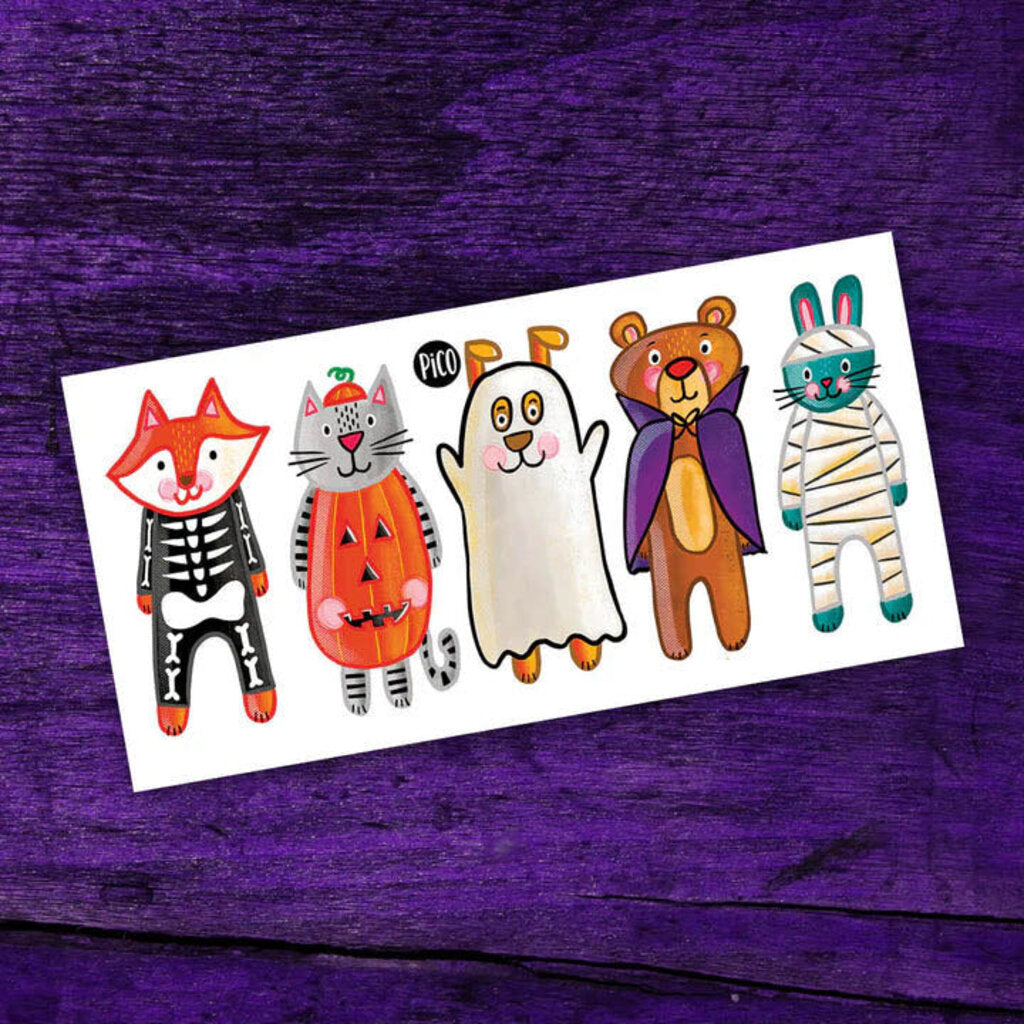 LES ANIMAUX COSTUMÉS COLORÉS Tatouages temporaires - CREATION QUEBECOISE