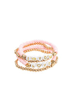 Charger l'image dans la galerie, Paque de 4 Bracelets Pink LOVE
