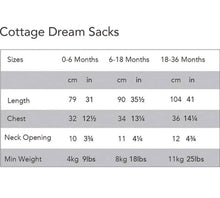 Charger l&#39;image dans la galerie, ORGANIC Dormeuse sac de couchage - cottage dream sleep sack - chevron 0-6 mois - 2.5 TOG
