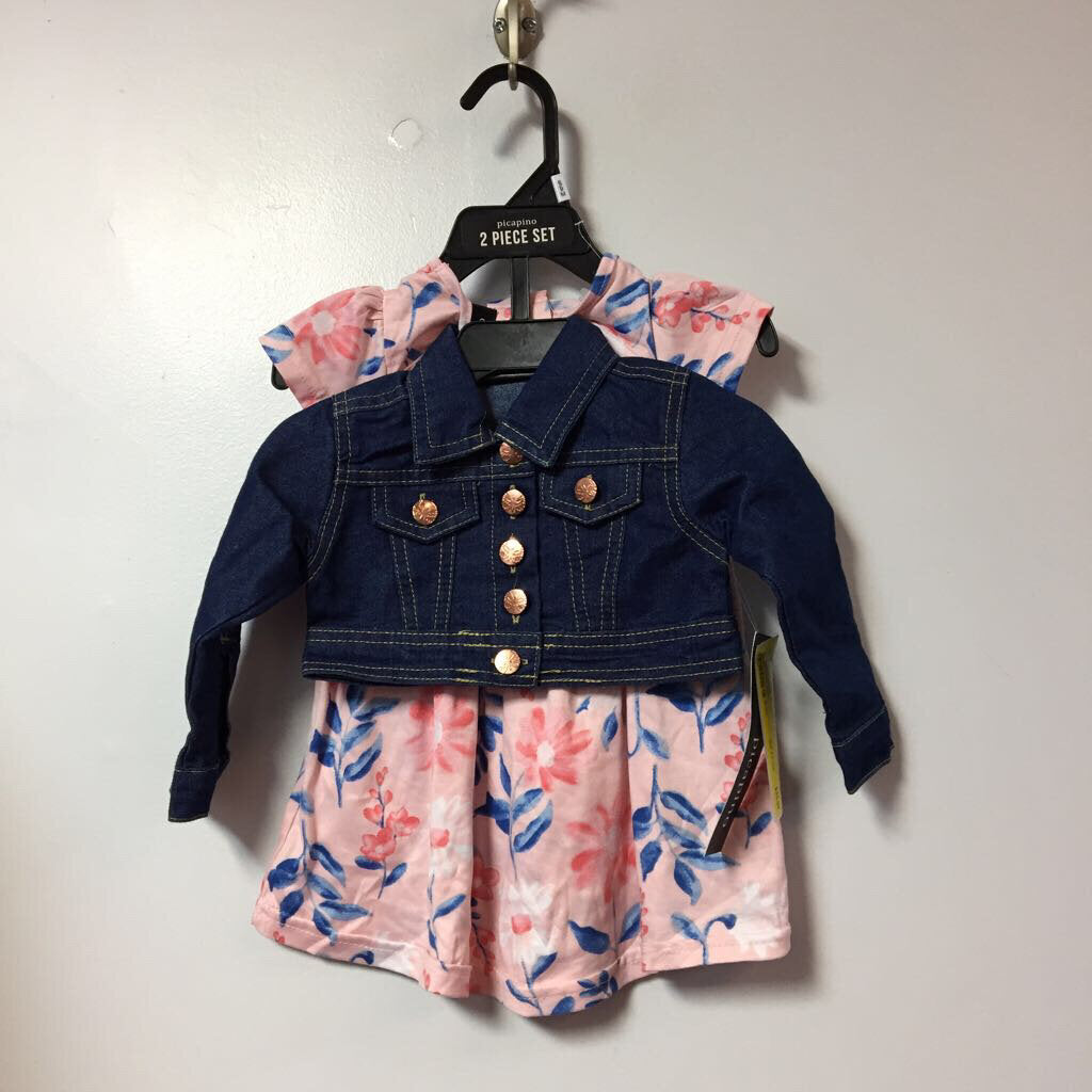 NEUF ensemble Robe + veste jeans 6-9 mois