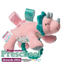 Charger l&#39;image dans la galerie, Jouet de dentition et peluche 6&#39;&#39; Dino AROAR-A-SAURUS rose TAGGIES

