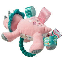 Charger l&#39;image dans la galerie, Jouet de dentition et peluche 6&#39;&#39; Dino AROAR-A-SAURUS rose TAGGIES
