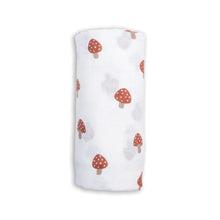 Charger l'image dans la galerie, CHAMPINGNONS - Couverture en mousseline OU pour emmailloter - Swaddling blanket MUSHROOMS
