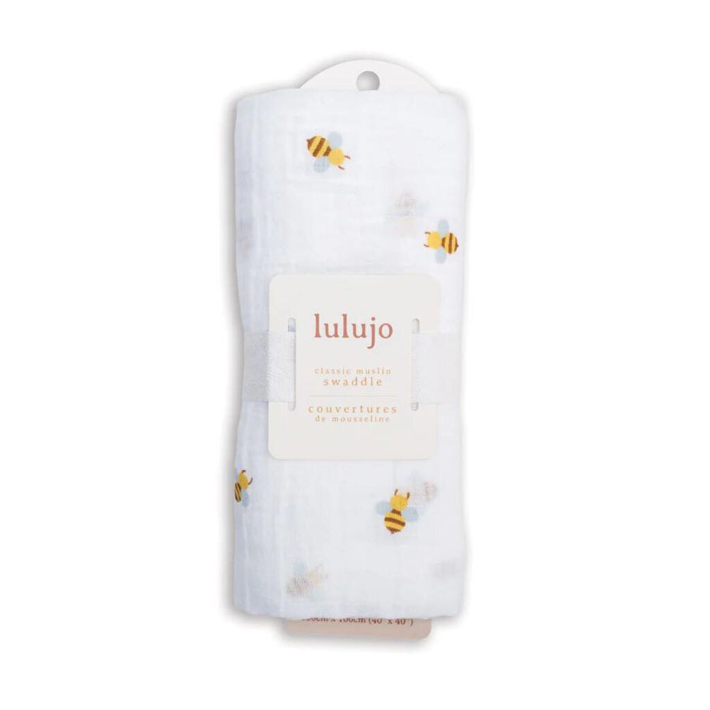 ABEILLES - Couverture en mousseline OU pour emmailloter - Swaddling blanket BEES