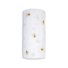 Charger l&#39;image dans la galerie, ABEILLES - Couverture en mousseline OU pour emmailloter - Swaddling blanket BEES
