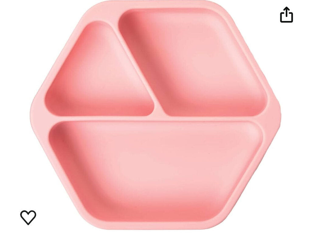 Assiette en silicone 3 compartiments PINK