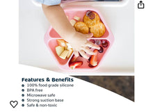 Charger l&#39;image dans la galerie, Assiette en silicone 3 compartiments PINK
