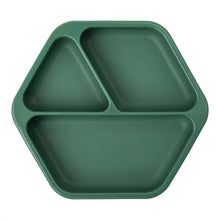Charger l&#39;image dans la galerie, Assiette en silicone 3 compartiments OLIVE GREEN
